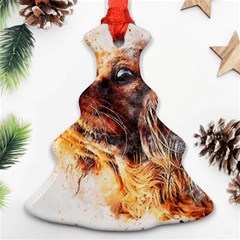 Dog Animal Pet Art Abstract Ornament (christmas Tree)  by Celenk