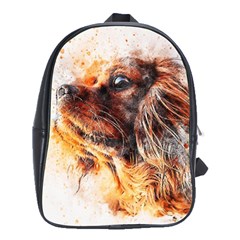 Dog Animal Pet Art Abstract School Bag (xl) by Celenk