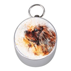 Dog Animal Pet Art Abstract Mini Silver Compasses by Celenk