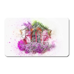 Window Flowers Nature Art Abstract Magnet (rectangular) by Celenk