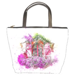 Window Flowers Nature Art Abstract Bucket Bags by Celenk