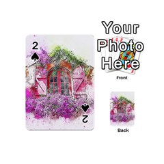 Window Flowers Nature Art Abstract Playing Cards 54 (mini)  by Celenk