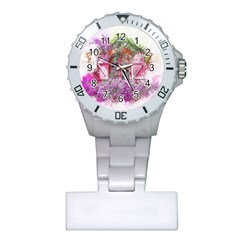 Window Flowers Nature Art Abstract Plastic Nurses Watch by Celenk