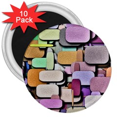 Background Painted Squares Art 3  Magnets (10 Pack)  by Celenk