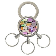 Background Painted Squares Art 3-ring Key Chains by Celenk