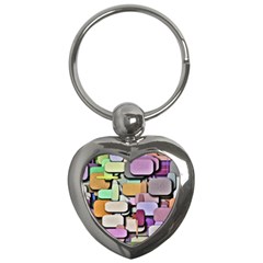 Background Painted Squares Art Key Chains (heart)  by Celenk