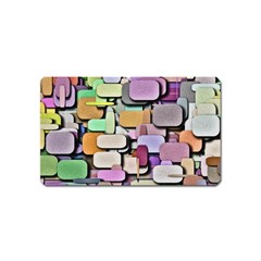 Background Painted Squares Art Magnet (name Card) by Celenk