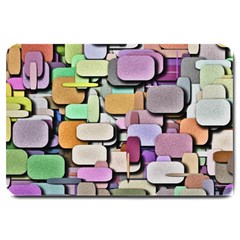 Background Painted Squares Art Large Doormat  by Celenk