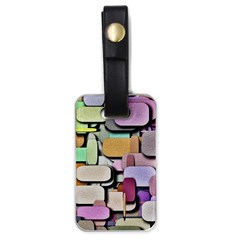 Background Painted Squares Art Luggage Tags (one Side)  by Celenk