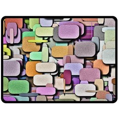 Background Painted Squares Art Double Sided Fleece Blanket (large)  by Celenk