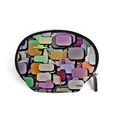 Background Painted Squares Art Accessory Pouches (small)  by Celenk