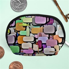 Background Painted Squares Art Accessory Pouches (medium)  by Celenk