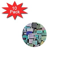 Background Painted Squares Art 1  Mini Magnet (10 Pack)  by Celenk