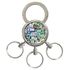 Background Painted Squares Art 3-ring Key Chains by Celenk