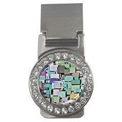 Background Painted Squares Art Money Clips (cz)  by Celenk