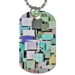 Background Painted Squares Art Dog Tag (one Side) by Celenk