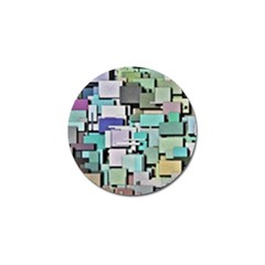 Background Painted Squares Art Golf Ball Marker by Celenk