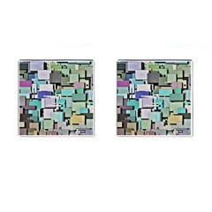 Background Painted Squares Art Cufflinks (square) by Celenk