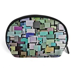 Background Painted Squares Art Accessory Pouches (large)  by Celenk