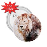 Lion Animal Art Abstract 2.25  Buttons (100 pack)  Front