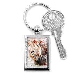 Lion Animal Art Abstract Key Chains (rectangle)  by Celenk