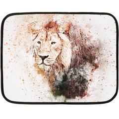 Lion Animal Art Abstract Double Sided Fleece Blanket (mini)  by Celenk