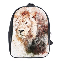 Lion Animal Art Abstract School Bag (large) by Celenk