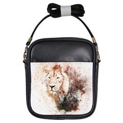 Lion Animal Art Abstract Girls Sling Bags by Celenk