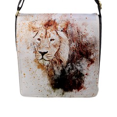 Lion Animal Art Abstract Flap Messenger Bag (l) 