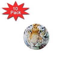 Tiger Animal Art Abstract 1  Mini Buttons (10 Pack)  by Celenk