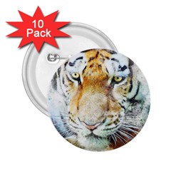 Tiger Animal Art Abstract 2 25  Buttons (10 Pack)  by Celenk