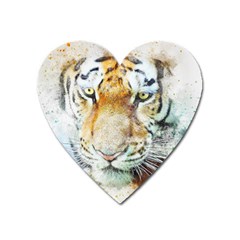 Tiger Animal Art Abstract Heart Magnet by Celenk