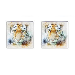 Tiger Animal Art Abstract Cufflinks (square) by Celenk