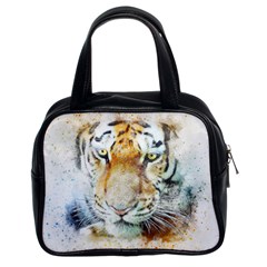 Tiger Animal Art Abstract Classic Handbags (2 Sides) by Celenk