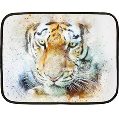 Tiger Animal Art Abstract Double Sided Fleece Blanket (mini)  by Celenk