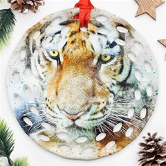 Tiger Animal Art Abstract Ornament (round Filigree) by Celenk