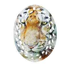 Tiger Animal Art Abstract Ornament (oval Filigree) by Celenk