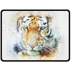 Tiger Animal Art Abstract Double Sided Fleece Blanket (large)  by Celenk