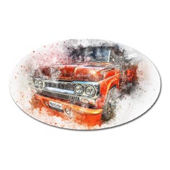 Car Old Car Art Abstract Oval Magnet by Celenk