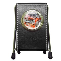 Car Old Car Art Abstract Pen Holder Desk Clocks by Celenk