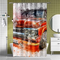 Car Old Car Art Abstract Shower Curtain 48  X 72  (small)  by Celenk