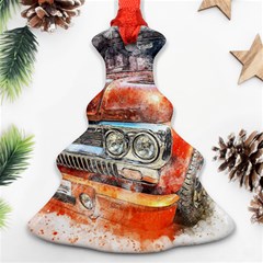 Car Old Car Art Abstract Christmas Tree Ornament (two Sides) by Celenk