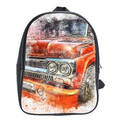 Car Old Car Art Abstract School Bag (xl) by Celenk