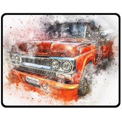 Car Old Car Art Abstract Double Sided Fleece Blanket (medium)  by Celenk