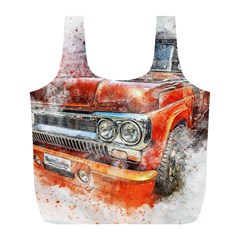 Car Old Car Art Abstract Full Print Recycle Bags (l)  by Celenk