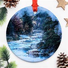 River Water Art Abstract Stones Ornament (round) by Celenk