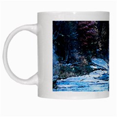 River Water Art Abstract Stones White Mugs by Celenk