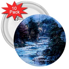 River Water Art Abstract Stones 3  Buttons (10 Pack)  by Celenk