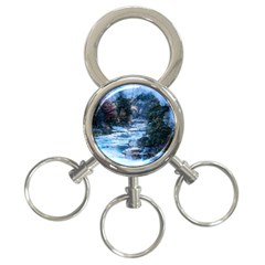 River Water Art Abstract Stones 3-ring Key Chains by Celenk