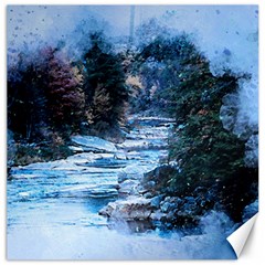 River Water Art Abstract Stones Canvas 12  X 12   by Celenk